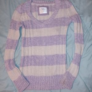 Purple/white L/S sweater